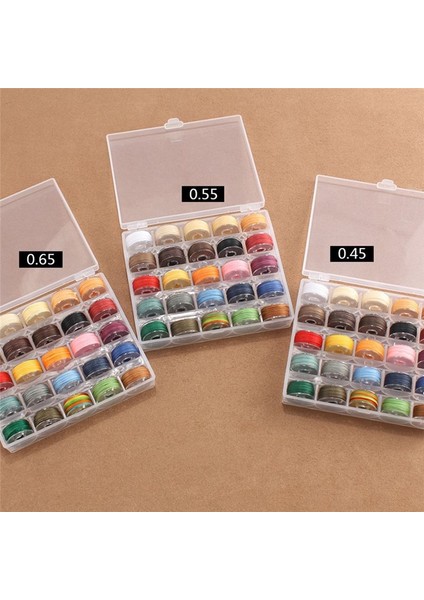 25 Renk/balmumu Iplik Polyester Iplik Mumlu Iplik Kutusu Seti Deri Zanaat Için Dokuma Bilezik Dikiş Diy 0.45 0.55 0.65MM (Yurt Dışından) modelleri