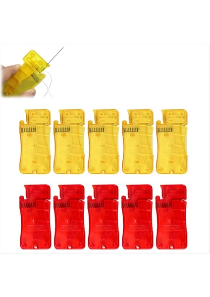 El Dikiş Için Otomatik Iğne Iş Teriçisi, Yeni Basit Iğne Iş Parçacığı, Kullanımı Kolay Iğne Dişleri Aracı, Kırmızı+Sarı 10 Pcs (Yurt Dışından) indirimleri