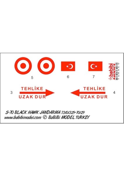 DBT01236 1/35 Ölçek, S-70, Jandarma 701329, Dekal Çıkartma modelleri