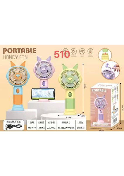 Şarjlı Taşınabilir El Tipi Mini Fan Egonex 510