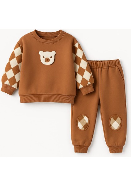 Ayıcıklı Dama Detaylı Üç Ip Erkek Çocuk Takım fiyatları