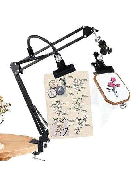 Nakış Çember Standı: 360 Ayarlanabilir Metal Nakış Çember Standı Dikiş Çapraz Dikiş El Sanatları (Yurt Dışından)
