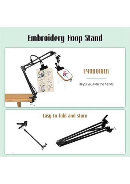 Nakış Çember Standı: 360 Ayarlanabilir Metal Nakış Çember Standı Dikiş Çapraz Dikiş El Sanatları (Yurt Dışından) indirimleri