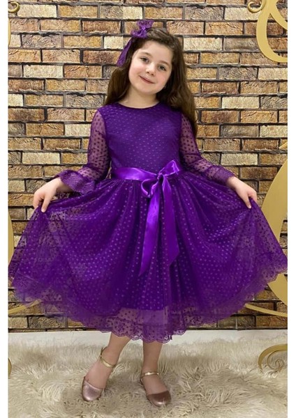 Rengarenk Fransız Dantel Tokalı Kız Çocuk Elbise indirimleri