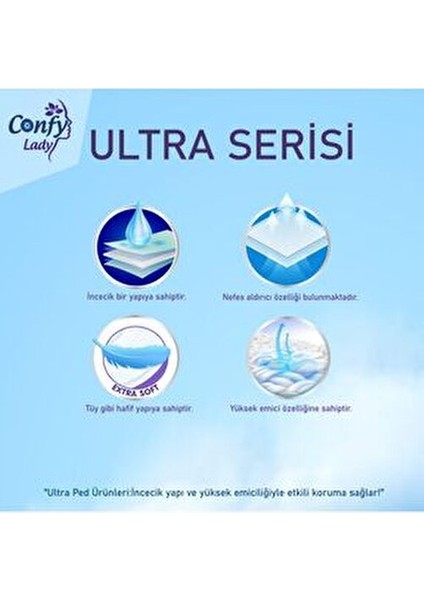 Lady Ultra Hijyenik Ped 25 Adet Nefes Alabilen Yüzeyle Gün Boyu Konfor Sağlar