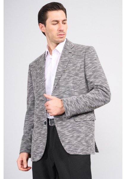 4289 Erkek Polo Örme 6 Drop Siyah Tek Ceket