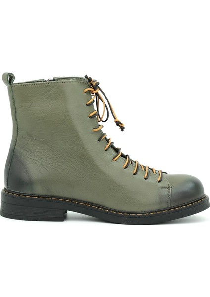 Hakiki Deri Fermuarlı Kadın Bot Kauçuk Taban - B617310