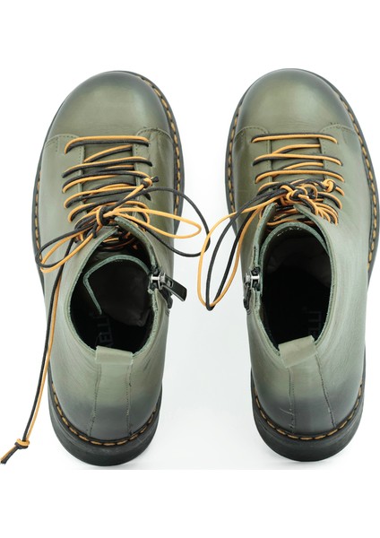 Hakiki Deri Fermuarlı Kadın Bot Kauçuk Taban - B617310 fırsatları