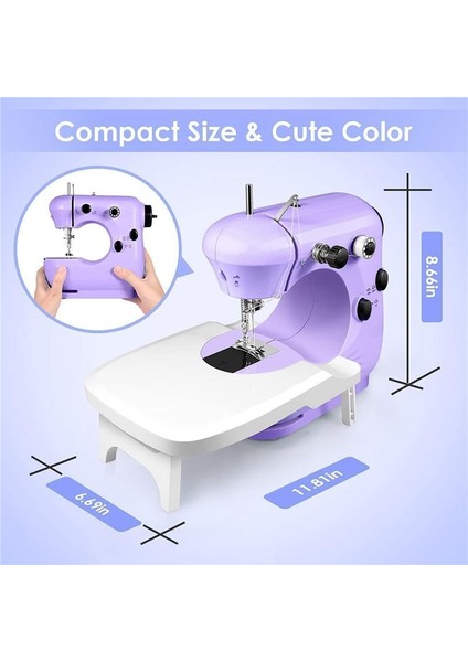 Dikiş Makinesi Taşınabilir 2 Hızlı Mini Dikiş Makinesi Yeni Başlayanlar Güvenli Dikiş Kiti Dikiş Makinesi Uzantı Tablosu Abd Fiş (Yurt Dışından) modelleri