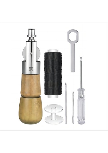 Deri Zanaat Otomatik Kapitone Dikiş Aracı 2 Yedek Iğne ve Ahşap Işleme Için Ahşap Saplı (Yurt Dışından)