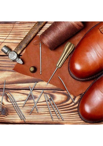 Dikiş Ahl Iğneleri, 52PCS Deri Dikiş Kiti 36PCS Düz Iğne + 12PCS Kavisli Tığ Işi Iğne + 4pcs Bakır Sap (Yurt Dışından) fırsatları