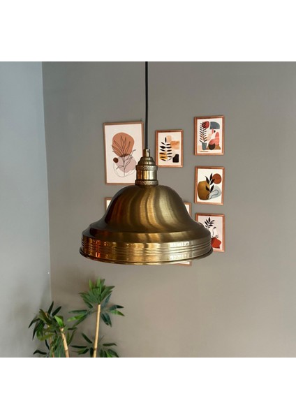 Ulmete Eskitme Renk Lale Başlık Tekli Sarkıt Avize Salon Ofis Restoran Avizeleri Vintage Tasarım modelleri