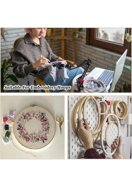 Siyah Nakış Masası Standı Kit El Nakış Çember Tutucu 360 Döndürülmüş Nakış Tutucusu Nakış Çemberleri Için Standı (Yurt Dışından) fiyatları