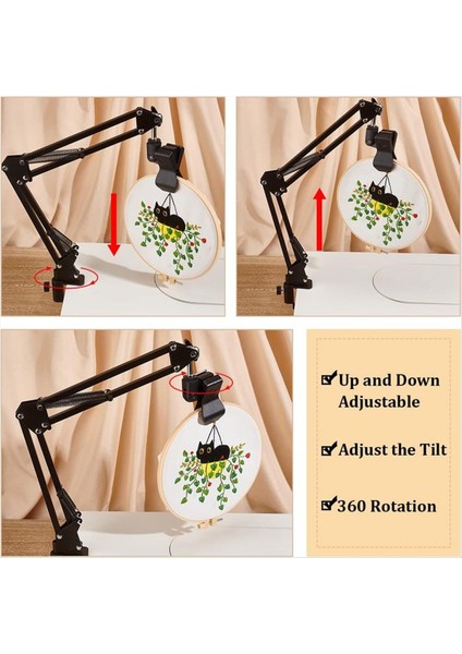 Siyah Nakış Masası Standı Kit El Nakış Çember Tutucu 360 Döndürülmüş Nakış Tutucusu Nakış Çemberleri Için Standı (Yurt Dışından) fırsatları