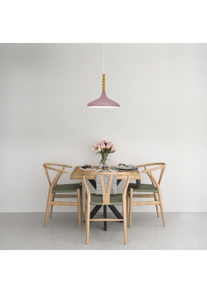 Lila Ahşap Altı Boncuklu Tekli Avize Sarkıt Salon Mutfak Butik Lamba fiyatları