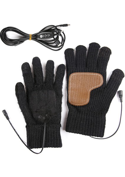 El Arkası USB Isıtılmış Eldiven Açık Kayak Bisiklet Kalınlaştırılmış Sıcak Eldiven (Yurt Dışından)