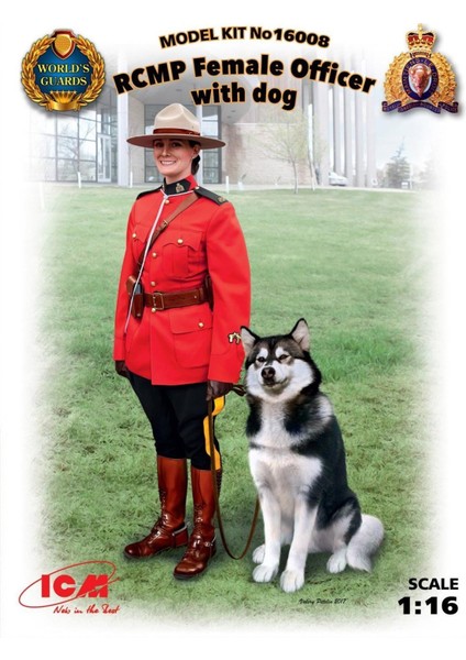 16008 1/16 Ölçek, RCMP Female Officer with dog new molds fiyatları