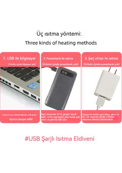 USB Isıtmalı Eldiven, Isıtıcı ve Kadife Astarlı Dokunmatik Ekran Eldiveni (Yurt Dışından) modelleri