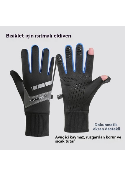 Kış Bisiklet Artı Kadife Rüzgar Geçirmez Sıcak Kaymaz Eldiven (Yurt Dışından) modelleri