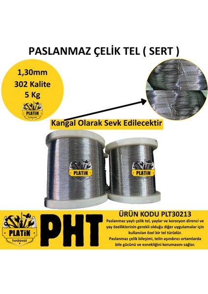 302 Kalite Paslanmaz Çelik Tel 1,30MM ( Parlak ) 5 kg