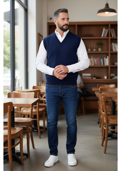 Erkek Çelik Örgü Intersiye Kışlık Kalın Triko V Yaka Triko Örgü Tüylenmez Baba Süveter fiyatları