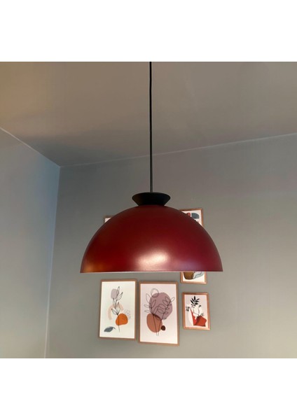 Yimpi Vişne Çürüğü Avize Siyah Kase Başlık Tekli Sarkıt Salon Kuaför Dekoratif Aydınlatma Pastane