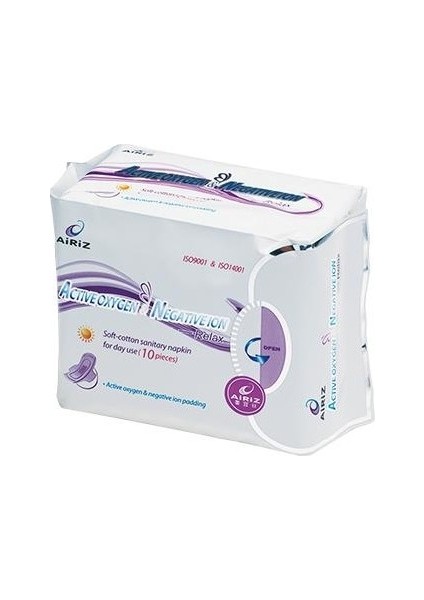 Airiz Hijyenik, Doğal, Aktif Oksijen Negatif Iyon Içerikli Gündüz, Gece ve Günlük Ped. modelleri