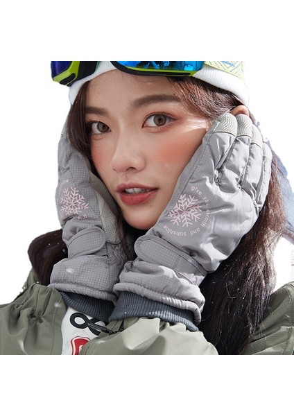 Kış Açık Kayak Kadın Artı Kadife Eldiven (Yurt Dışından)