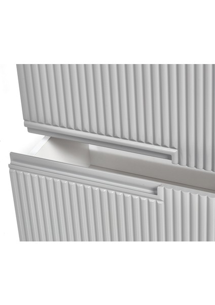 Granit Lavabolu Fenice 80 cm Alt Üst Banyo Dolabı Takımı Gri modelleri