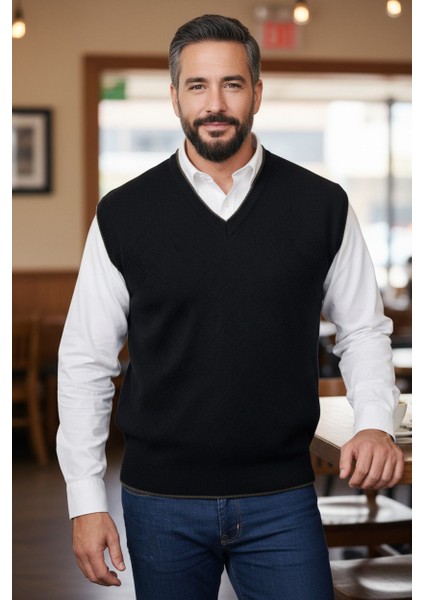 Erkek Çelik Örgü Intersiye Kışlık Kalın Triko V Yaka Triko Örgü Tüylenmez Baba Süveter fiyatları
