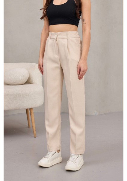 Kadın Yüksek Bel Havuç Model Beli Lastikli Dar Paça Pantolon fiyatları