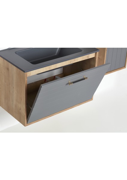 Granit Lavabolu Blaze 65 cm Alt Üst Banyo Dolabı Takımı fırsatları