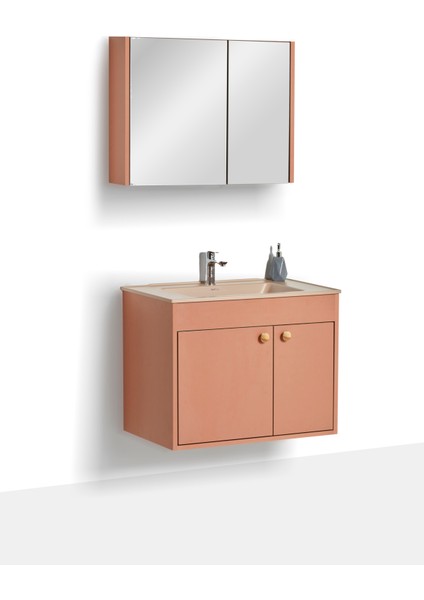 Granit Lavabolu Flame 65 cm Alt Üst Banyo Dolabı Takımı