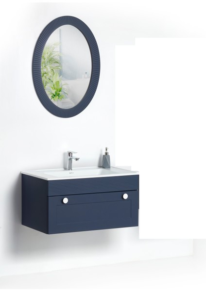 Granit Lavabolu Lagoon 80 cm Alt Üst Banyo Dolabı Takımı