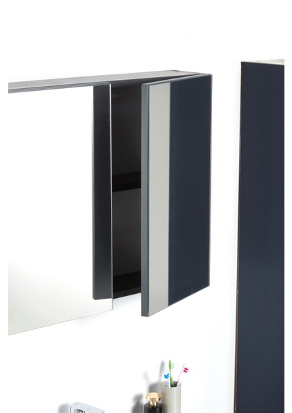 Granit Lavabolu Midnight 65 cm Alt Üst Banyo Dolabı Takımı modelleri