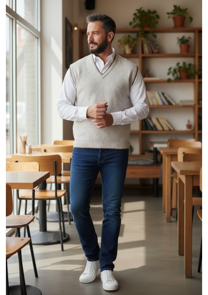 Erkek Çelik Örgü Intersiye Kışlık Kalın Triko V Yaka Triko Örgü Tüylenmez Baba Süveter fiyatları