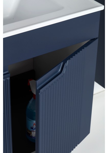 Granit Lavabolu Midnight 65 cm Alt Üst Banyo Dolabı Takımı fırsatları