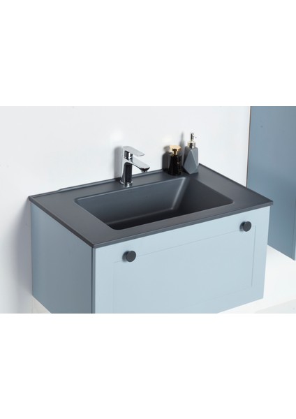 Granit Lavabolu North 65 cm Alt Üst Banyo Dolabı Takımı modelleri