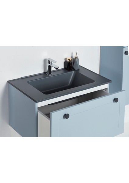 Granit Lavabolu North 80 cm Alt Üst Banyo Dolabı Takımı fırsatları