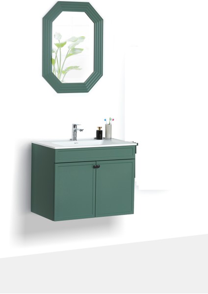 Granit Lavabolu Pine 65 cm Alt Üst Banyo Dolabı Takımı