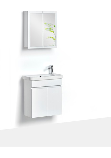 Marla 60X30 cm Alt Üst Banyo Dolabı Takımı