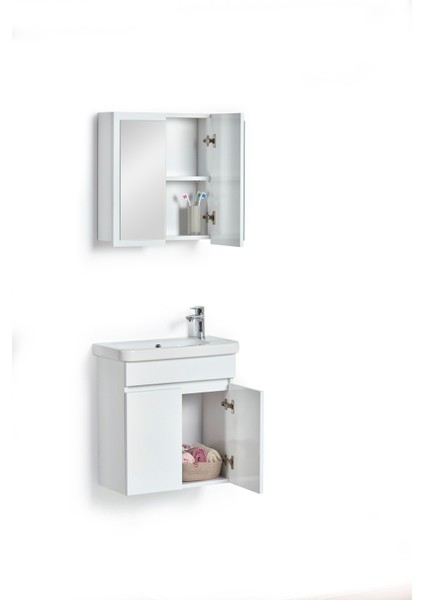 Marla 60X30 cm Alt Üst Banyo Dolabı Takımı modelleri