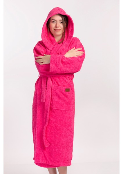 Stella Robe Ekstra Yumuşak Premium Kapşonlu Bornoz Pembe modelleri