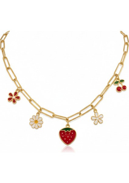 Meyveli Çiçek Charm Kolye fiyatları