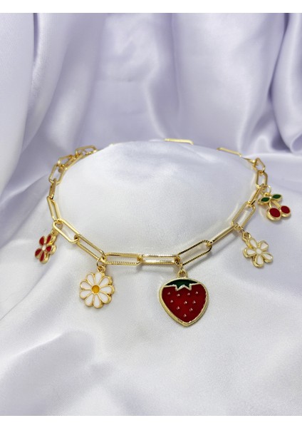 Meyveli Çiçek Charm Kolye modelleri