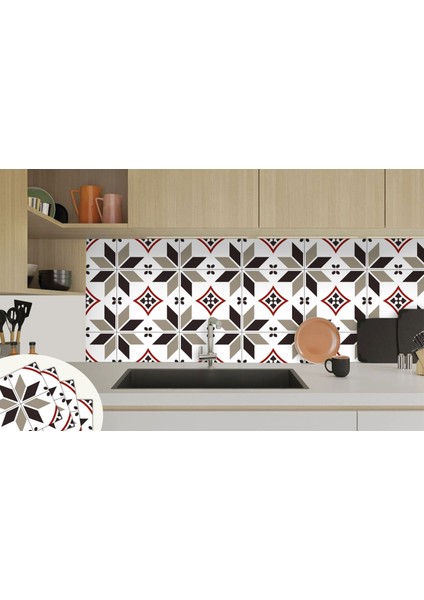 Kendinden Yapışkanlı Seramik ve Yer Döşemesi Çarkıfelek Desenli Pvc Karo 30X30 cm (4 Adet) 0,36M² indirimleri