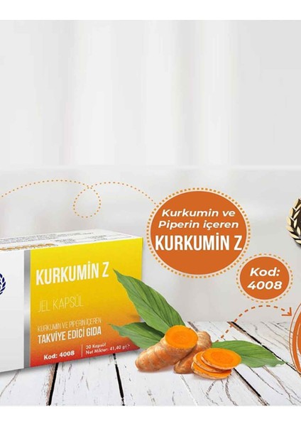 Kurkumin Z - Jel Kapsül Takviye Edici Gıda (BLİSTER AMBALAJ) - 4008 fiyatları