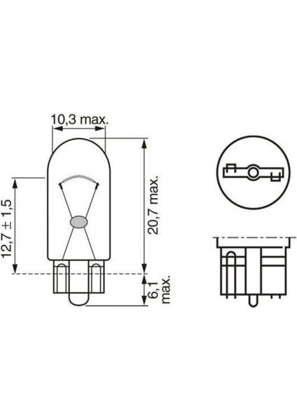 Eco Dipsiz Ampul 12V 5W T10 W5W 10'lu Paket modelleri