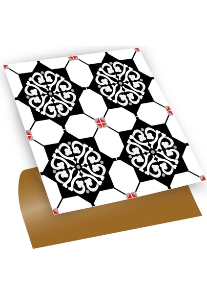 Kendinden Yapışkanlı Fayans Kaplama Şam Desenli Pvc Karo 30X30 cm (56 Adet) 5 M²