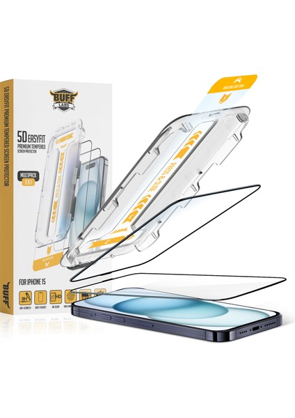 Buff iPhone 15 Avantaj Paket - Şeffaf Kılıf + Ekran Koruyucu + Lens Koruyucu Glass modelleri